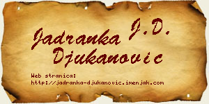 Jadranka Đukanović vizit kartica